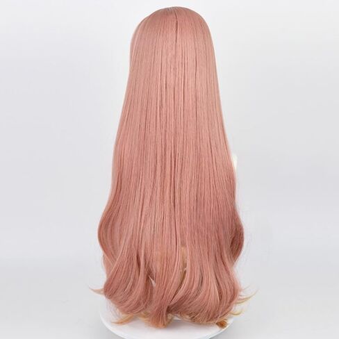 Wig Orange Pink Brown 85cm 33inch Halloween Carnival Comic Exhibition Cosplay Hair Natural Ombre Wigs with Bangs in Kuwait