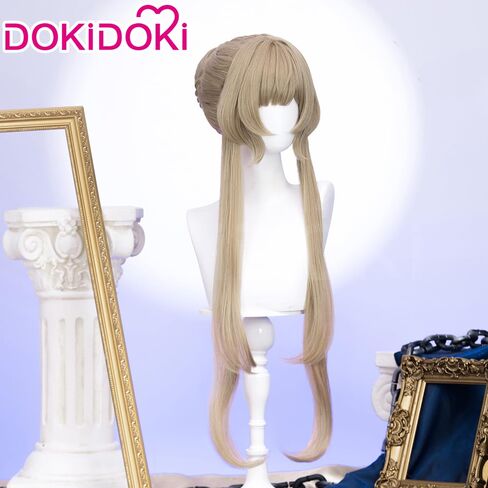 KIRA KIRA Genshin Sandrone Cosplay Wig Game Genshin Sandrone Wig 80cm Long Straight Dirty Blonde Hair for Cosplay Song of the Welkin Moon in Kuwait