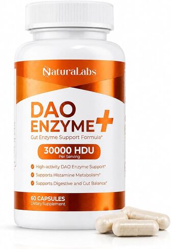 DAO Enzyme + Histamine Blocker - Triple-Strength 30,000 HDU Formula - DAO Enzyme Supplements with Vitamin C - Histamine Intolerance Digestive Support - 60 Capsules in Saudi Arabia