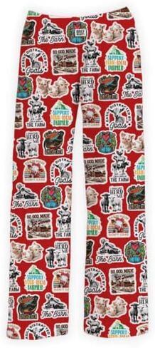 BRIEF INSANITY Farm & Friends Themed Pajama Pants - Comfy Ultra Soft Novelty Farm Animals Printed Pajamas for Women & Men in Kuwait