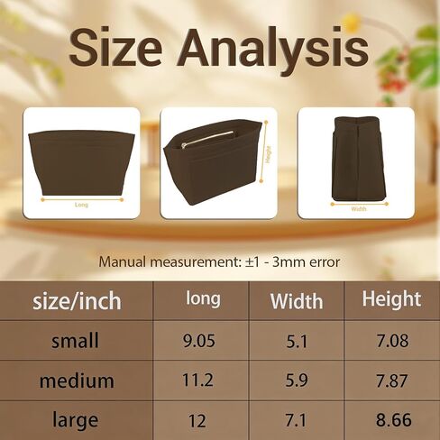 Lckaey Felt Handbag Organizer Insert for Longchamp Le Pliage, Universal Purse Insert for Most Tote Bags & Handbags 041coffee-M in Kuwait
