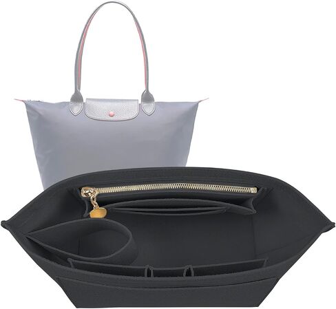Lckaey Felt Handbag Organizer Insert for Longchamp Le Pliage, Universal Purse Insert for Most Tote Bags & Handbags 041coffee-M in Kuwait