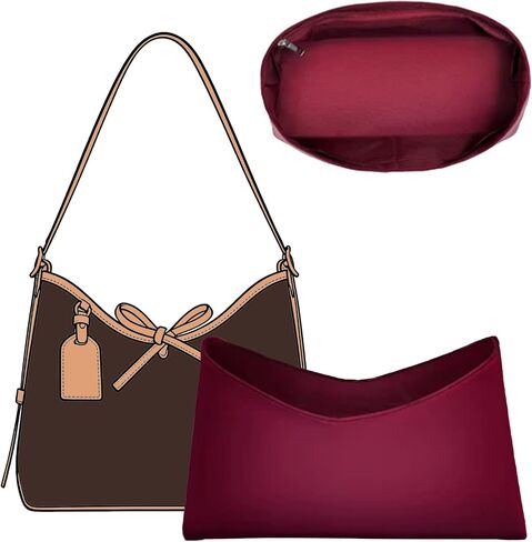 Soft Nylon Purse Organizer Insert for Lv Carryall PM Tote Bag, Waterproof Lightweight Luxury Carryall Organizer, Tote Handbags Divider Shaper with Zipper Bags Inner Linner(Wine-Red,PM) in Saudi Arabia
