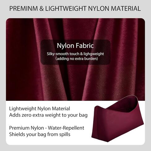 Soft Nylon Purse Organizer Insert for Lv Carryall PM Tote Bag, Waterproof Lightweight Luxury Carryall Organizer, Tote Handbags Divider Shaper with Zipper Bags Inner Linner(Wine-Red,PM) in Saudi Arabia