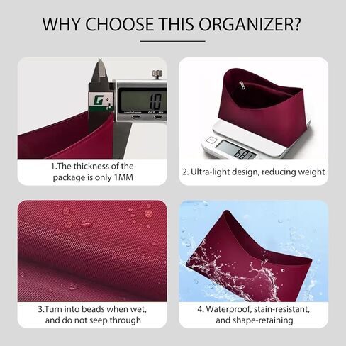 Soft Nylon Purse Organizer Insert for Lv Carryall PM Tote Bag, Waterproof Lightweight Luxury Carryall Organizer, Tote Handbags Divider Shaper with Zipper Bags Inner Linner(Wine-Red,PM) in Saudi Arabia