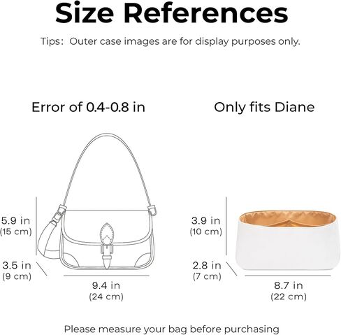 Handbag Organizer Insert for LV Diane, Custom Fit Inside Premium Vanile Lightweight Water Resistant Purse Insert Accessories in Saudi Arabia
