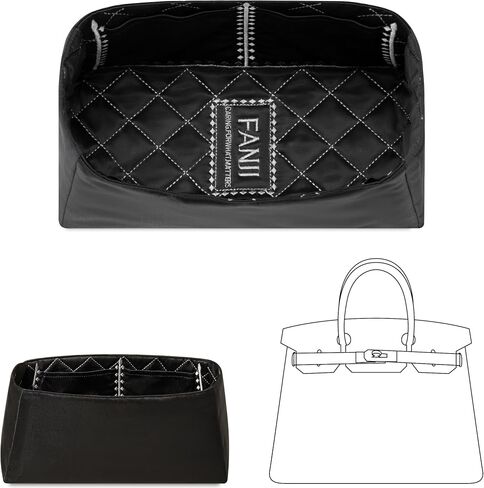 Purse Organizer Insert for HERMES Birkin 25 Handbag,Custom Ferfect Fit Inside Premium Aesthetics Embroidered Lightweight Tote Bag Insert Accessories (Silk Gold Sheen) in Saudi Arabia