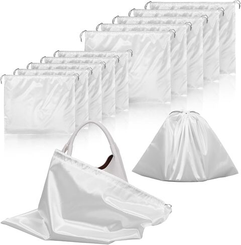 COMNICO Dust Bags for Handbags, 12 Pcs Silk Dust Covers With Drawstring Travel Storage Pouch Purse Storage Organizer for Purses and Handbags Shoes Boots Bags Luggage in Kuwait
