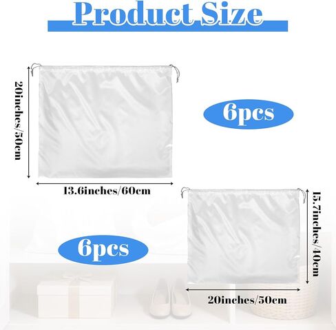 COMNICO Dust Bags for Handbags, 12 Pcs Silk Dust Covers With Drawstring Travel Storage Pouch Purse Storage Organizer for Purses and Handbags Shoes Boots Bags Luggage in Kuwait