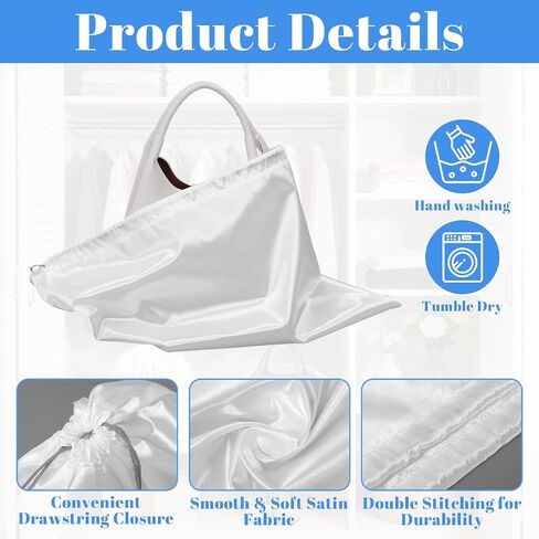 COMNICO Dust Bags for Handbags, 12 Pcs Silk Dust Covers With Drawstring Travel Storage Pouch Purse Storage Organizer for Purses and Handbags Shoes Boots Bags Luggage in Kuwait