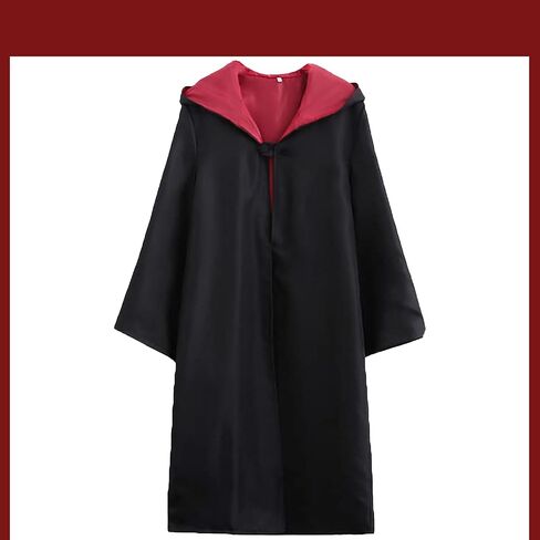 Wizard Costume for Adults, 4 Pcs Magic Robe Set Wand Tie Scarf, Halloween Cosplay Outfit for Men Women in Saudi Arabia