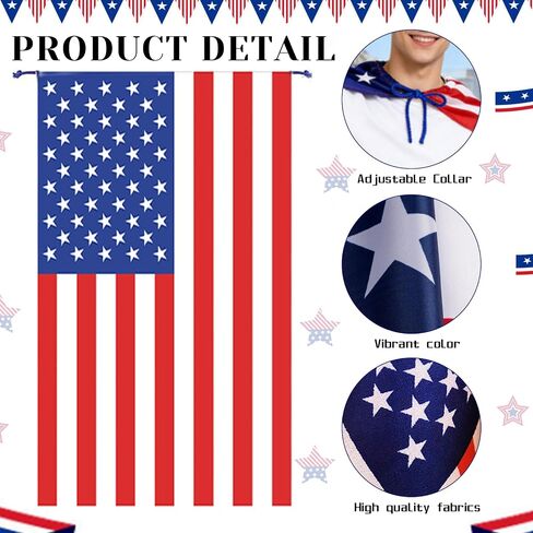 World Cup 2026 Fan Outfit Set - USA Soccer Costume Kit with Wig Headband, Flag Cape, Star Sunglasses, Handheld Flag & Tattoos - Patriotic Gear for 4th of July Party in Saudi Arabia