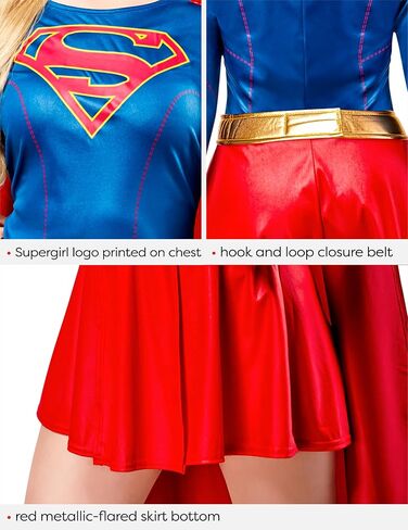 Rubies at Party City DC Superheroes Supergirl TV Series: Supergirl Costume Dress for Adults, Women's Costume in Saudi Arabia