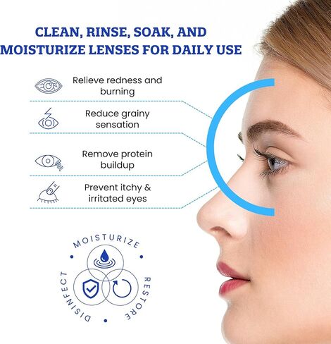 Cruelty-Free Contact Lens Solution 12oz - Multipurpose Cleaner & Sterile Isotonic Eye Contacts Care by Clear Conscience (3 Pack) in Saudi Arabia