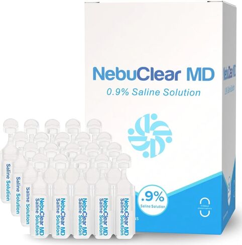 NebuClear MD Saline Solution 100 ml / 3.38 oz, ampoules/vials 20 Total of 5mL Intended for Soothing Dry & Irritated Nasal Pathways in Saudi Arabia