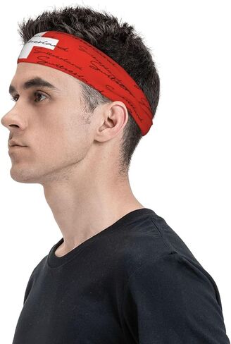Cute Flag Headband Elastic Sweatband Patriotic Sports Headband for Cycling Football Walking in Kuwait