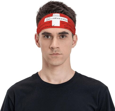 Cute Flag Headband Elastic Sweatband Patriotic Sports Headband for Cycling Football Walking in Kuwait