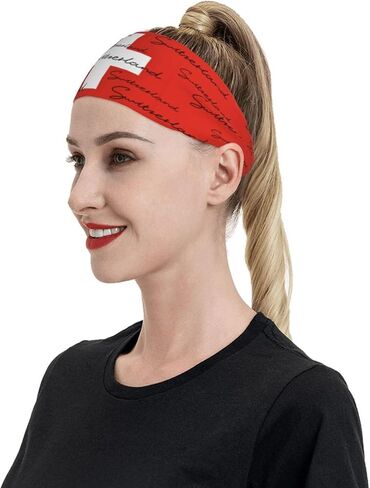 Cute Flag Headband Elastic Sweatband Patriotic Sports Headband for Cycling Football Walking in Kuwait