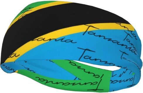 Cute Flag Headband Elastic Sweatband Patriotic Sports Headband for Cycling Football Walking in Kuwait
