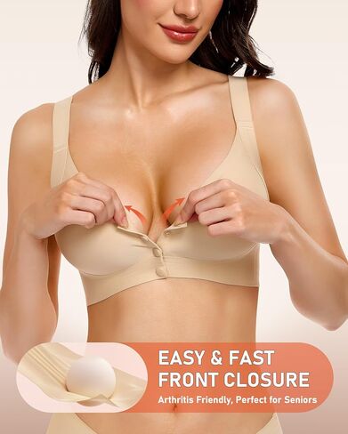 Gailife Jelly Front Closure Bras for Women No Underwire Wireless Comfort Mastectomy Post Surgery Bralettes for Older Women in Saudi Arabia