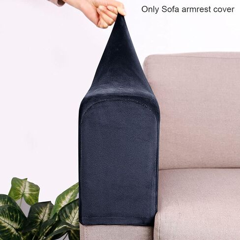 Sofa Armrest Cover,2 PCS Stretch Arm Covers for Chairs Couch Sofa Armchair,Slipcovers for Recliners (Color:Navy Blue) in Saudi Arabia