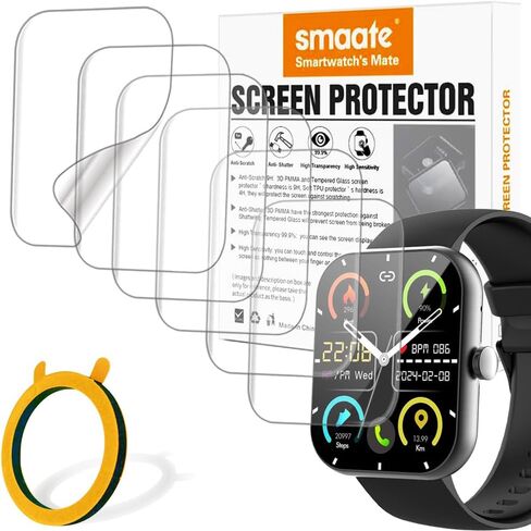 Screen Protector Compatible with zakotu,Jugeman, Coucur Y66 1.96 inches Smart Watch, Soft TPU, 6-pack, Full Coverage, Bubble Self-healing in Saudi Arabia