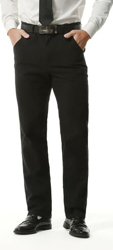 Hoerev Men's Linen Cotton Pants, Casual Business Style,4-Pocket Design,Copper Zip in Kuwait