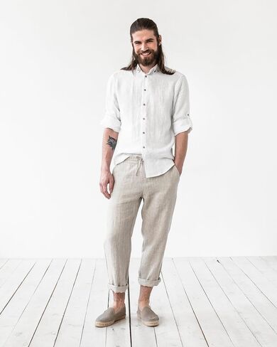 Magic Linen - Pants Palermo, Linen Pants for Men, Loose Fit Linen Pants for Summer, 100% Flax Linen Pants for Men in Saudi Arabia