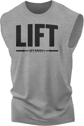 Gymish Lifestyle Men's Tank Lift Sleeveless Muscle Shirt in Kuwait