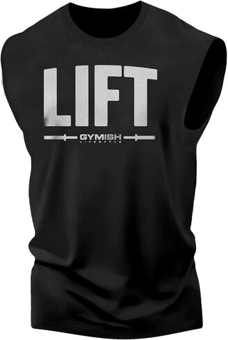 Gymish Lifestyle Men's Tank Lift Sleeveless Muscle Shirt in Kuwait