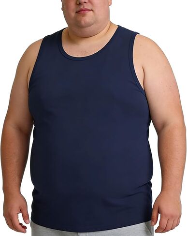Men's Big and Tall Tank Tops - Cotton Blend Sleeveless Muscle Shirts 4XL - 8XL Workout Tees Summer Active Undershirts in Kuwait
