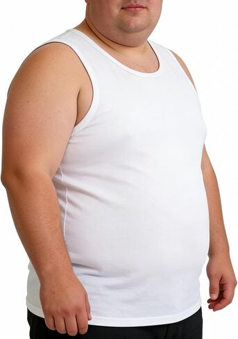 Men's Big and Tall Tank Tops - Cotton Blend Sleeveless Muscle Shirts 4XL - 8XL Workout Tees Summer Active Undershirts in Kuwait