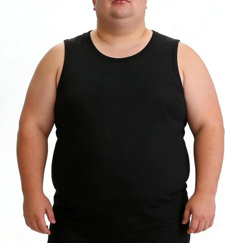 Men's Big and Tall Tank Tops - Cotton Blend Sleeveless Muscle Shirts 4XL - 8XL Workout Tees Summer Active Undershirts in Kuwait