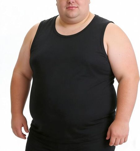 Men's Big and Tall Tank Tops - Cotton Blend Sleeveless Muscle Shirts 4XL - 8XL Workout Tees Summer Active Undershirts in Kuwait
