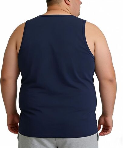 Men's Big and Tall Tank Tops - Cotton Blend Sleeveless Muscle Shirts 4XL - 8XL Workout Tees Summer Active Undershirts in Kuwait