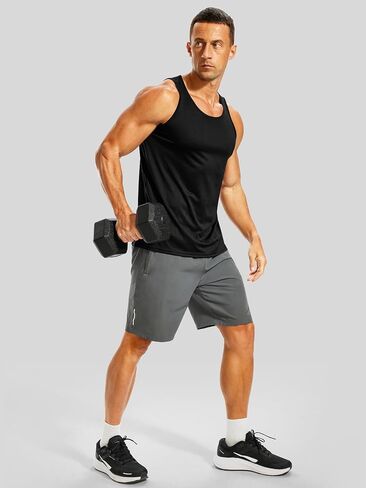 3 Pack Men's Tank Tops Sleeveless Shirts Undershirt Quick Dry Sports Athletic Workout Gym Muscle in Kuwait