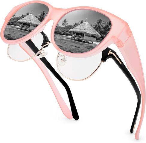 Polarized Sunglasses Over Glasses Women, Fit Over Glasses Sunglasses,Cat Eye Trendy Sun Shades UV400 Protection in Saudi Arabia