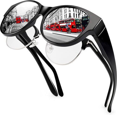 Polarized Sunglasses Over Glasses Women, Fit Over Glasses Sunglasses,Cat Eye Trendy Sun Shades UV400 Protection in Kuwait