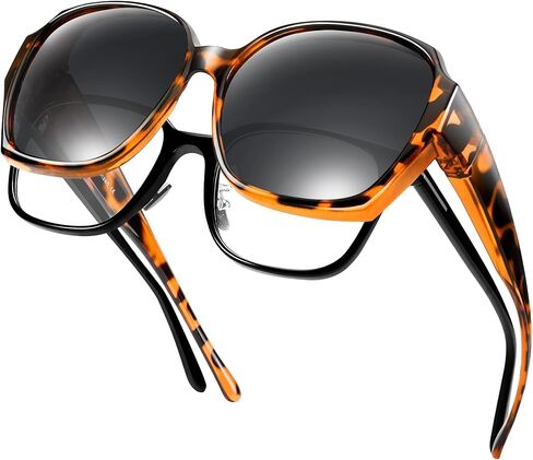 Polarized Sunglasses Over Glasses Women, Fit Over Glasses Sunglasses,Cat Eye Trendy Sun Shades UV400 Protection in Kuwait