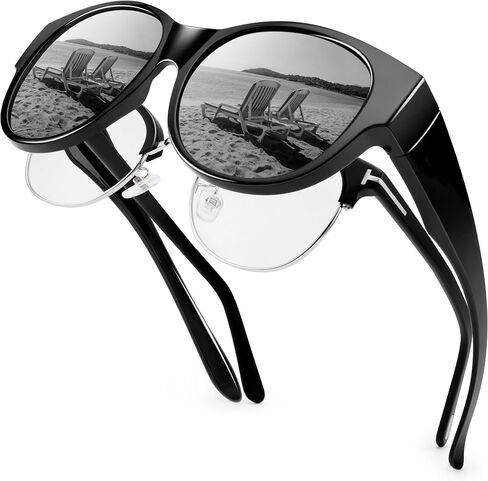 Polarized Sunglasses Over Glasses Women, Fit Over Glasses Sunglasses,Cat Eye Trendy Sun Shades UV400 Protection in Kuwait