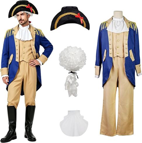 Mens Founding Fathers Costume – Hamilton Colonial Costume for Halloween, 4th of July, President's Day in Saudi Arabia