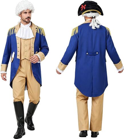 Mens Founding Fathers Costume – Hamilton Colonial Costume for Halloween, 4th of July, President's Day in Saudi Arabia