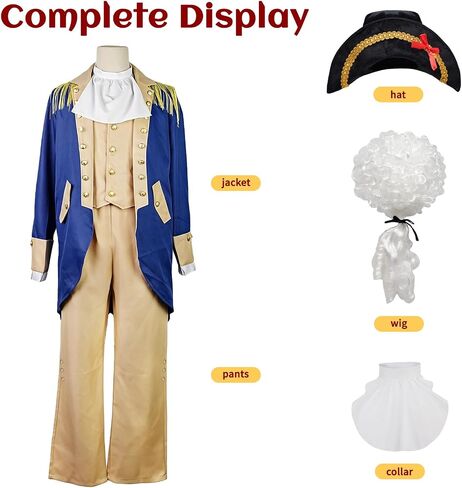 Mens Founding Fathers Costume – Hamilton Colonial Costume for Halloween, 4th of July, President's Day in Saudi Arabia
