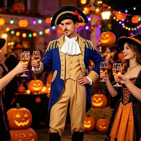 Mens Founding Fathers Costume – Hamilton Colonial Costume for Halloween, 4th of July, President's Day in Saudi Arabia