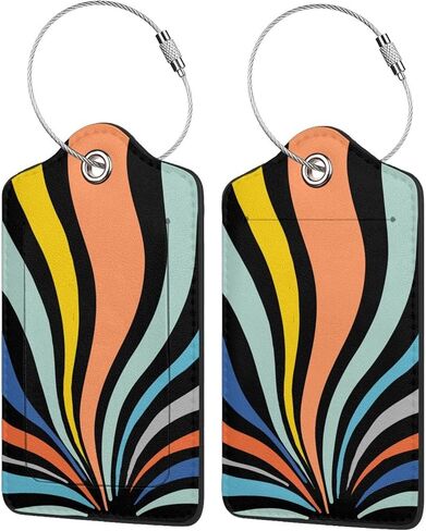 2 Pack Luggage Tag Leather Baggage 1913 Tag with Stainless Steel Loop Privacy Cover for Sorority Gifts in Kuwait