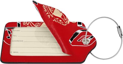 2 Pack Luggage Tag Leather Baggage 1913 Tag with Stainless Steel Loop Privacy Cover for Sorority Gifts in Kuwait