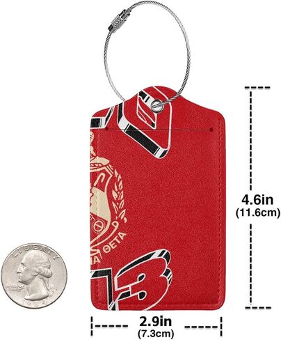 2 Pack Luggage Tag Leather Baggage 1913 Tag with Stainless Steel Loop Privacy Cover for Sorority Gifts in Kuwait
