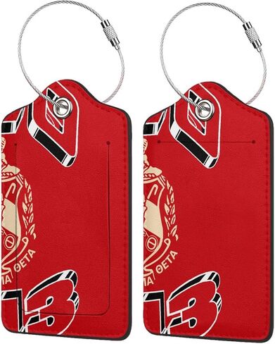 2 Pack Luggage Tag Leather Baggage 1913 Tag with Stainless Steel Loop Privacy Cover for Sorority Gifts in Kuwait