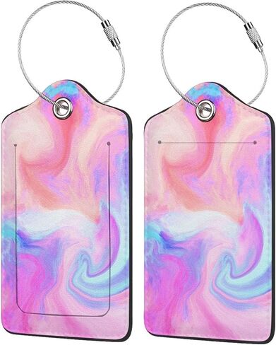 2 Pack Luggage Tag Leather Baggage 1913 Tag with Stainless Steel Loop Privacy Cover for Sorority Gifts in Kuwait