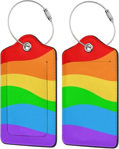 2 Pack Luggage Tag Leather Baggage 1913 Tag with Stainless Steel Loop Privacy Cover for Sorority Gifts in Kuwait